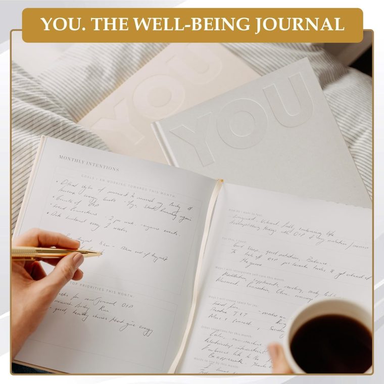 6-Month Guided Self-Care Journal – Morning & Evening Routines, Gratitude Prompts, Habit Tracking, Undated Daily Planner for Personal Growth, FSC-Certified Paper, Gold Foil Linen Cover (Sand) - Image 3