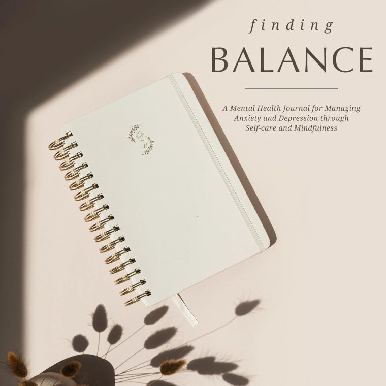 FINDING BALANCE Mental Health Journal – 6-Month Daily Journal with Prompts for Mindfulness, Self-Care & Healing – Anxiety & Depression Relief – Beige Spiral - Image 8