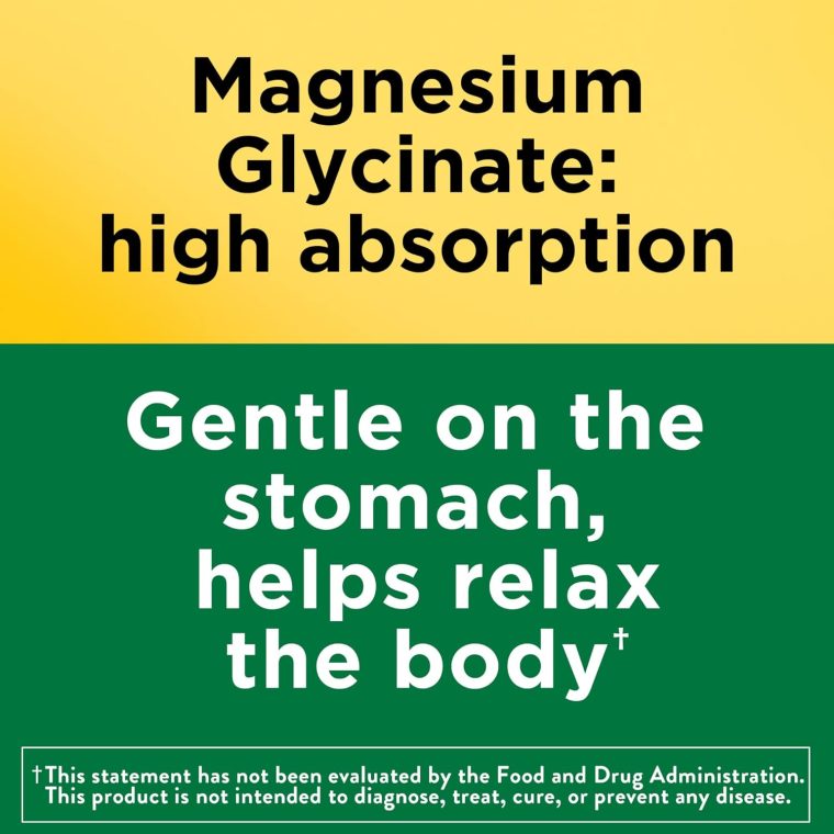 Nature Made Magnesium Glycinate 200 mg per Serving, Magnesium Supplement for Muscle, Heart, Nerve and Bone Support, 60 Magnesium Bisglycinate Capsules, 30 Day Supply - Image 3