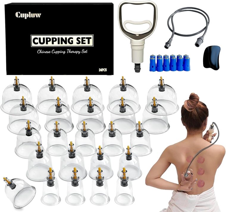 Cupping Set, 24 Cups Cupping Kit for Massage Therapy, Chinese Cupping Therapy Set with Magnetics, Professional Vacuum Cupping Set for Cellulite Reduction Muscle Pain Relief with Manual Pump