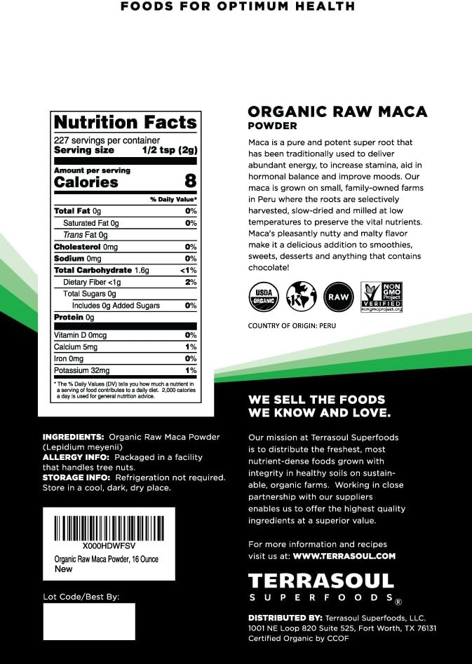Terrasoul Superfoods Organic Raw Maca Powder, 2 Lbs : Premium Quality, Supports Increased Stamina & Energy - Image 2