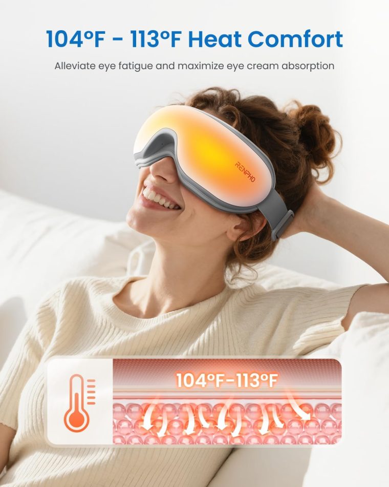 RENPHO Eyeris 1 Eye Massager with Heat, Birthday Gifts Eye Mask for Mom Dad Women Men Her Him, FSA HSA Eligible Smart Sleep Mask for Relax, Reduce Strain - Image 3