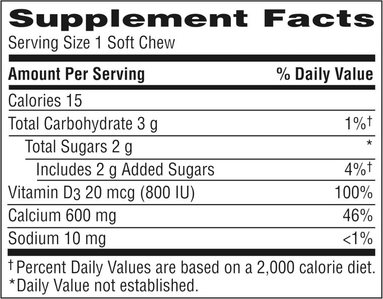 Caltrate Soft Chews 600 Plus D3 Calcium Vitamin D Supplement, Vanilla Creme - 60 Count - Image 8