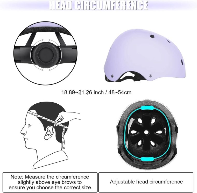 WayEee Kids Bike Helmet Set Skateboard Knee Pads, Helmet Pad Set Protective Gear Set Adjustable for Girls Kids 3-10 Helmet Elbow Pads Wrist Guards for Sport Cycling Bike Roller Skating Scooter - Image 3