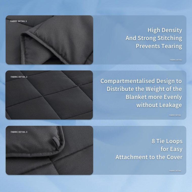 Topcee Weighted Blanket for Adults (20 lbs, 60" x 80") Queen Size Soft Cooling Heavy Blanket Sleeping, Apply to 190-210 lbs Body, Thick Breathable Blanket with Glass Bead, Easy Care - Image 5