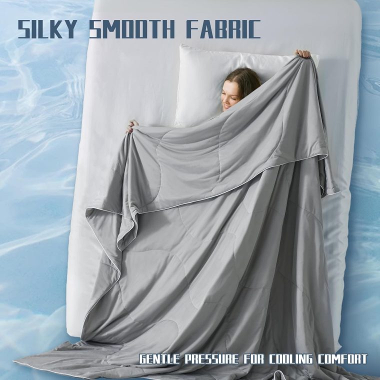 DOWNCOOL Cooling Comforter, Grey Cooling Blanket Queen Size, Cooling Duvet for Hot Sleeper, Breathable Summer Quilt, Lightweight Soft Q-Max>0.4 Arc-Chill Cool Comforter,90"X90" - Image 7