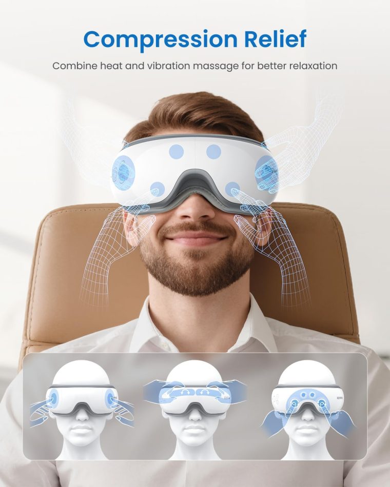 RENPHO Eyeris 1 Eye Massager with Heat, Birthday Gifts Eye Mask for Mom Dad Women Men Her Him, FSA HSA Eligible Smart Sleep Mask for Relax, Reduce Strain - Image 4
