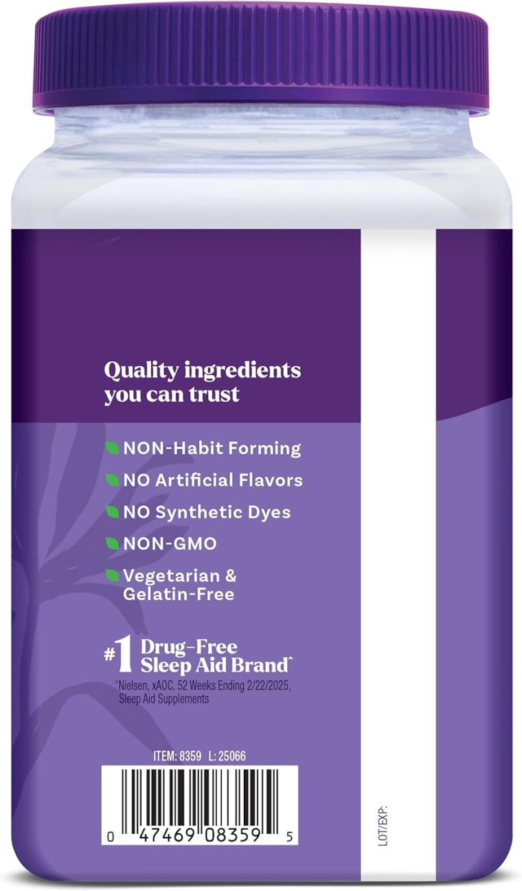 Natrol Sleep + Restore Magnesium Glycinate Blend Gummies with Melatonin 5mg - Calm Magnesium with GABA, Botanical Blend, Cherry Flavor, 60 Gummies - Image 10