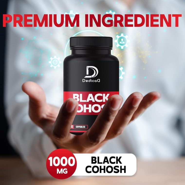 1000mg Black Cohosh for Menopause Hot Flashes - 240 Capsules for 4-Month Supply - Support for Body Management, Women's Health & Immune System - Image 2