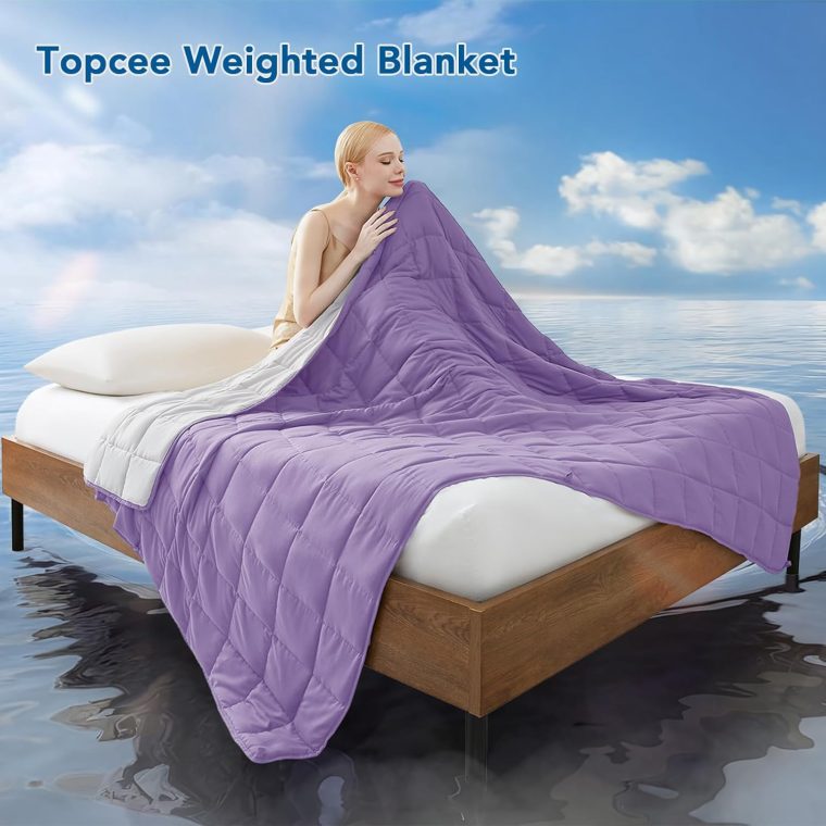 Topcee Weighted Blanket for Adults (20 lbs, 60" x 80") Queen Size Soft Cooling Heavy Blanket Sleeping, Apply to 190-210 lbs Body, Thick Breathable Blanket with Glass Bead, Easy Care - Image 2