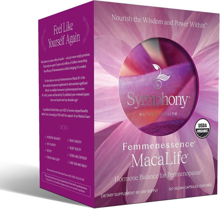 Femmenessence® MacaLife® – Clinically Proven Perimenopausal Supplement for Natural Hormone Balance, Symptom Relief, Heart & Mood Support, Without Added Hormones (120 Capsules, 60 Day Supply) - Image 6