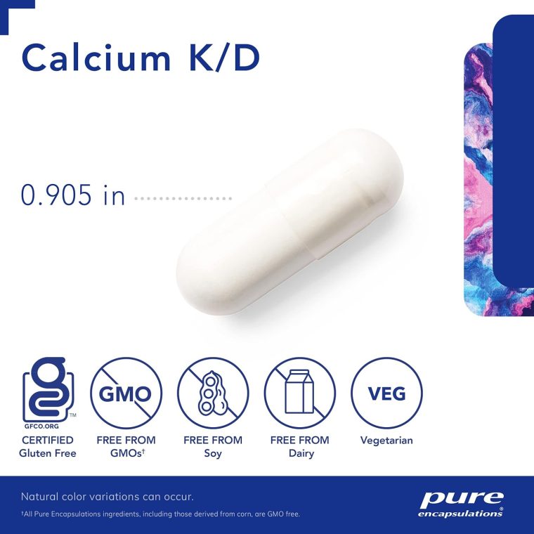 Pure Encapsulations Calcium K/D | Supplement for Bone Strength, Immune System, Colon, and Cardiovascular Health* | 180 Capsules - Image 3