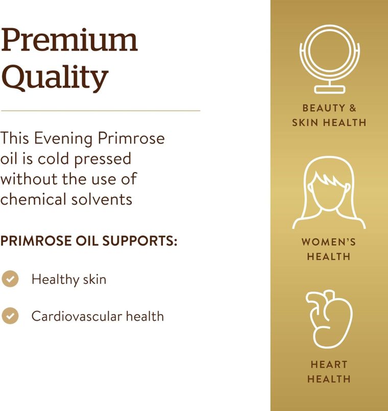 Solgar Evening Primrose Oil 1300 mg, 60 Softgels - Promotes Healthy Skin & Cardiovascular Health - Nutritional Support for Women - Non-GMO, Gluten Free, Dairy Free - 60 Servings - Image 4