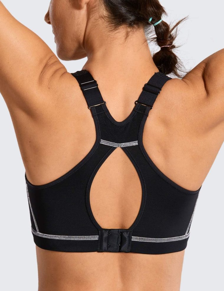 SYROKAN Full Coverage Plus Size Sports Bras for Women High Support Racerback Padded Bras for Women No Underwire - Image 2