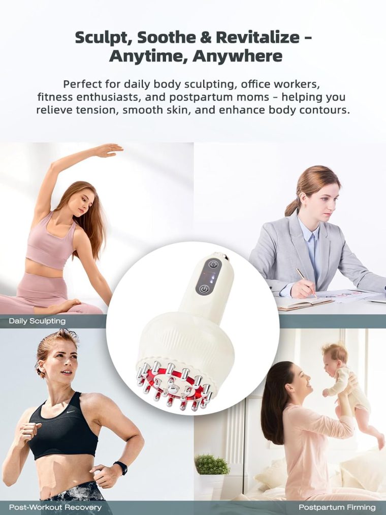 Lymphatic Drainage Massager & Anti Cellulite Massage Tool, Helps Reduce Stretch Marks & Cellulite, for Legs, Arms & Belly, Body Sculpting Machine with Microcurrent, Light, Heat & Vibration - Image 6