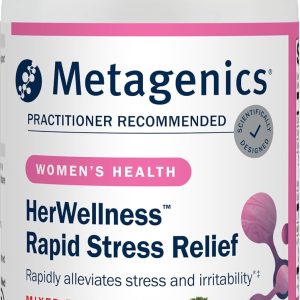 Metagenics HerWellness Rapid Stress Relief - Women's Stress Support Supplement with Saffron, L-Theanine & Vitamin B6* - Mixed Berry Flavor, 30 Soft Chews