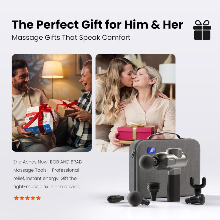 BOB AND BRAD C2 Massage Gun, Deep Tissue Percussion Massager Gun, Muscle Massager with 5 Speeds and 5 Heads, Electric Back Massagers for Professional Athletes Home Gym, FSA and HSA Eligible - Image 4