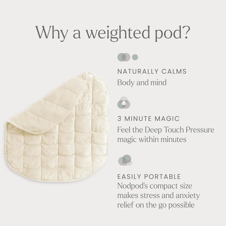 nodpod Body 6.5lb Compact Weighted Blanket I Perfect for Relaxation, Lounging, Napping, Sleeping & Travel I Glass Bead Filled, Machine Washable I Bone I (29" x 24") - Image 4