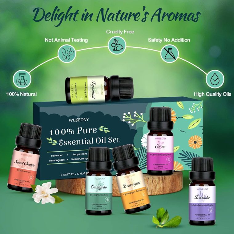 Top 6 Natural Aromatherapy Oils Gift Set, Essential Oils for Diffusers Home, Fragrance Oil Scent for Candle Soap Making - Lavender, Peppermint, Eucalyptus, Lemongrass, Sweet Orange, Clove - Image 5