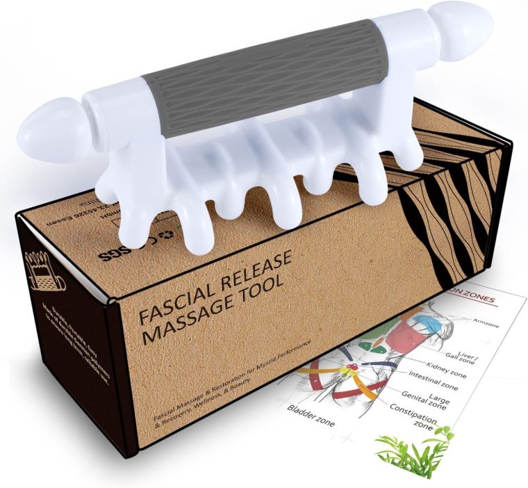Fascia Massage Tool Myofascial Release Blaster Tools for Tighten Skin Lymphatic Drainage Trigger Point Deep Tissue Neck,Shoulder,Lower Back,Psoas,Thighs,Butt & Full Body(Grey)