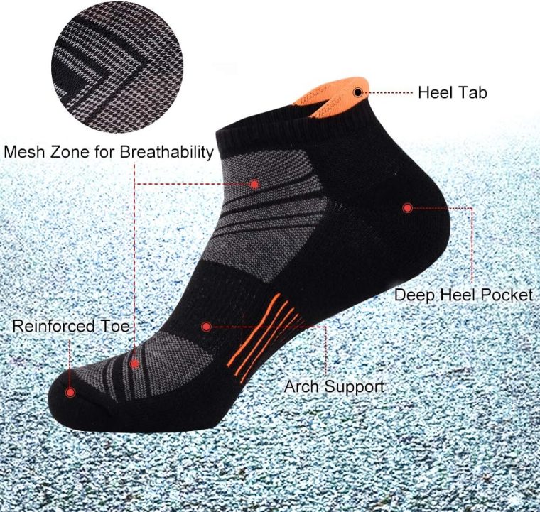 JOYNÉE Mens Ankle Low Cut Athletic Tab Socks for Men Sport Comfort Cushion Sock 6 Pack - Image 3