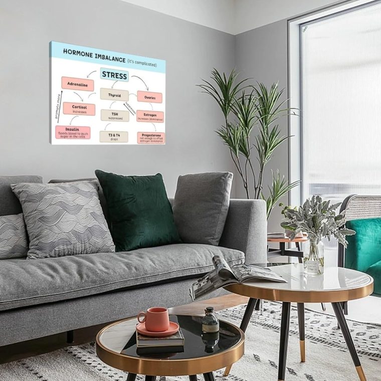 Types Of Hormone Imbalances Health Guide Poster (2) Canvas Print Wall Art Decoration Living Room Office Bedroom 30x20inch(75x50cm) Frame-style - Image 4