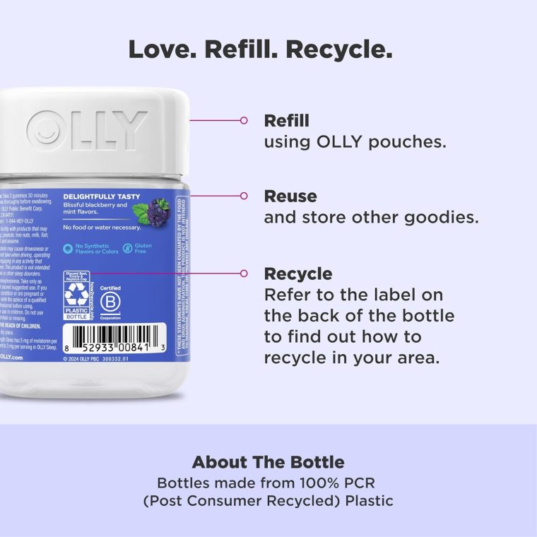 OLLY Extra Strength Sleep Gummy, 5 mg Melatonin, L-Theanine, Chamomile, Lemon Balm, Sleep Aid, BlackBerry - 50 Count - Image 5