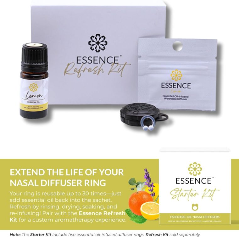 Essence Nasal Diffuser Starter Kit – Essential Oil Silicone Nose Ring Inhalers for Beginners – Wearable Aromatherapy Bundle for Relaxation, Energy & Breathing Support - Image 7
