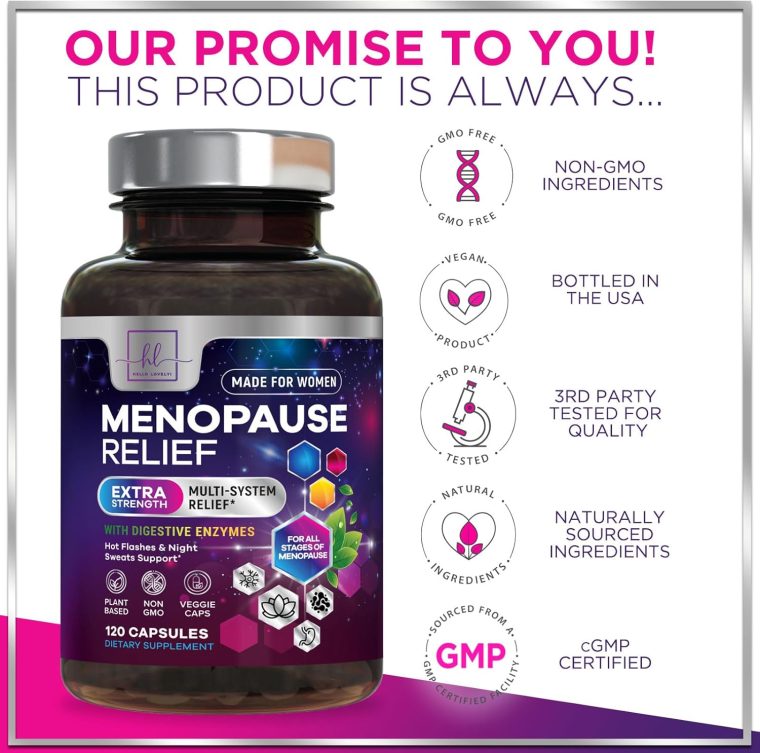 Menopause Supplements for Women - 8 Billion CFU Probiotics, Hot Flash, Night Sweats & Menopause Relief Probiotic for Vaginal, Digestive Health & Immune Support with Black Cohosh - 120 Capsules - Image 4