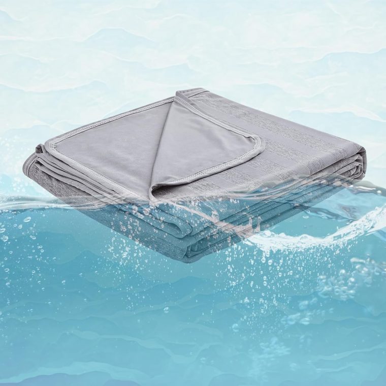 EMME Cooling Blankets for Hot Sleepers, Summer Blanket 60"x80" for Bed, Thin Lightweight Throw Blanket for Couch, Double-Sided Keep Body Cool, Grey Cold Sheet Night Sweats - Image 8