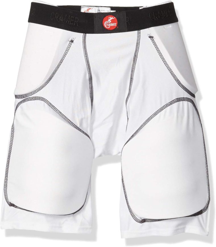 Cramer Classic 5-Pad Football Girdle with Hip, Tailbone and Thigh Pads, Integrated Girdle, Compression Football Gear, White, 2X-Large