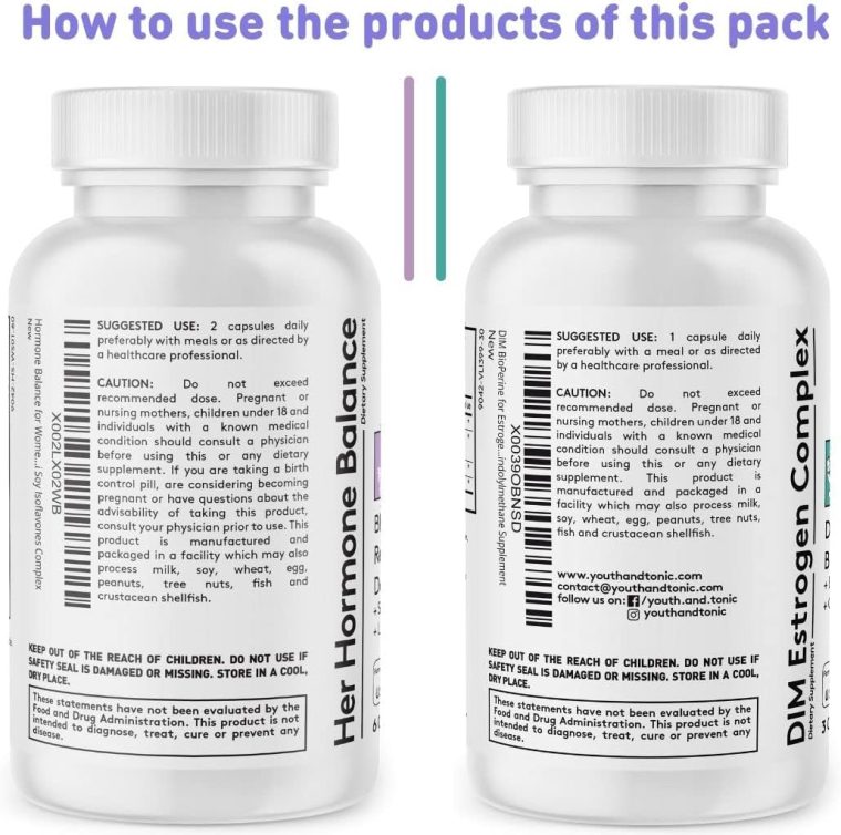 Youth & Tonic Menopause & PMS Support for Women Through Balanced Estrogen Metabolism – 90 Pills with DIM Black Cohosh Red Clover Dong Quai Soy Isoflavones - Image 6