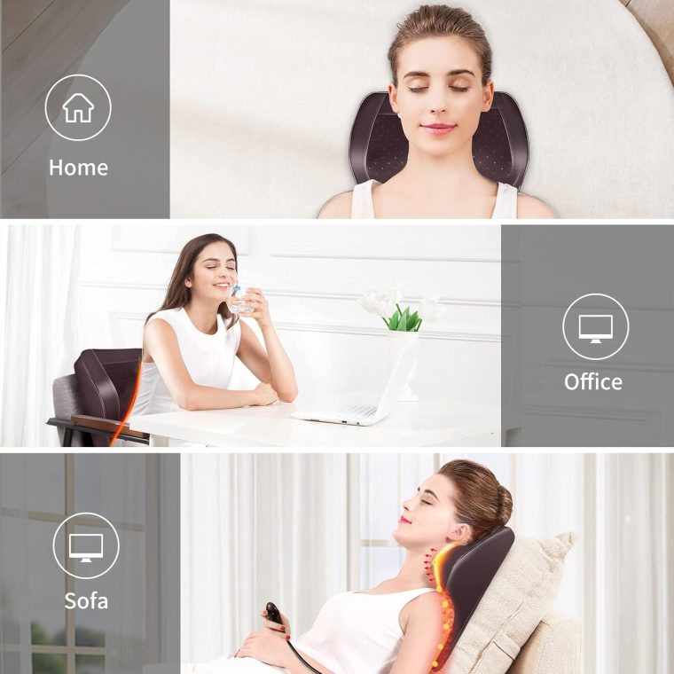 Back Massager Neck Massager with Heat, Shiatsu Massage Pillow for Pain Relief, Massagers for Neck and Back, Shoulder, Leg, Christmas Gifts for Men Women Mom Dad, Stress Relax at Home Office and Car - Image 7