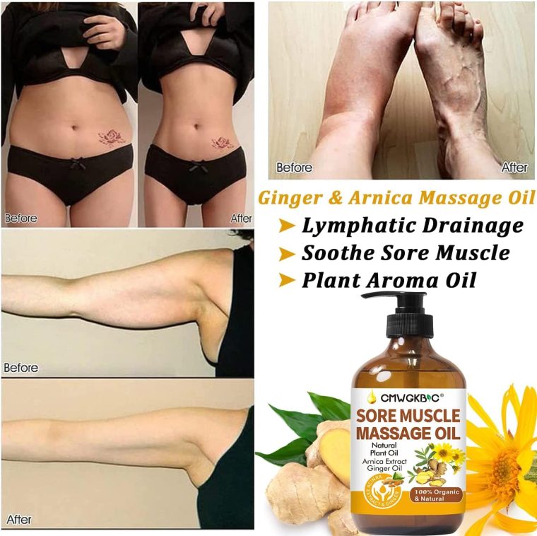 Massage Oil for Massage Therapy,Lymphatic Drainage-Ginger Oil Sore Muscle Arnica Oil &Lavender Oil Relaxing Massage Oils for Date Night,Massage Ball,Fathers Day Gift for Husband,Men, Gifts for Him Her - Image 3