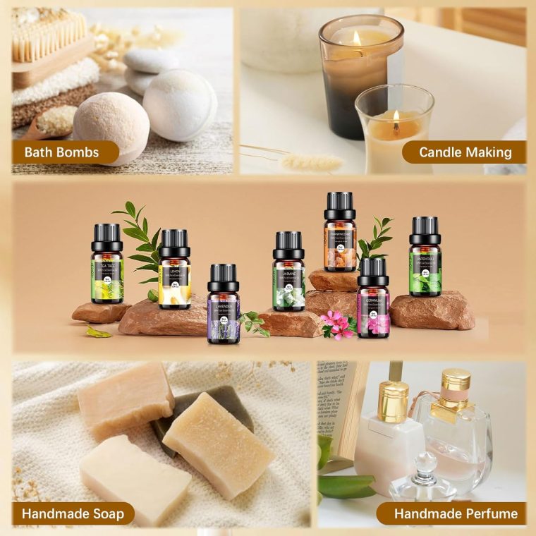 Essential Oils Set, 20x10ml Aromatherapy Essential Oil Kit for Diffuser, Humidifier, Massage, Skin & Hair Care - Lavender, Eucalyptus, Tea Tree, Sweet Orange, Lemongrass and Peppermint - Image 5