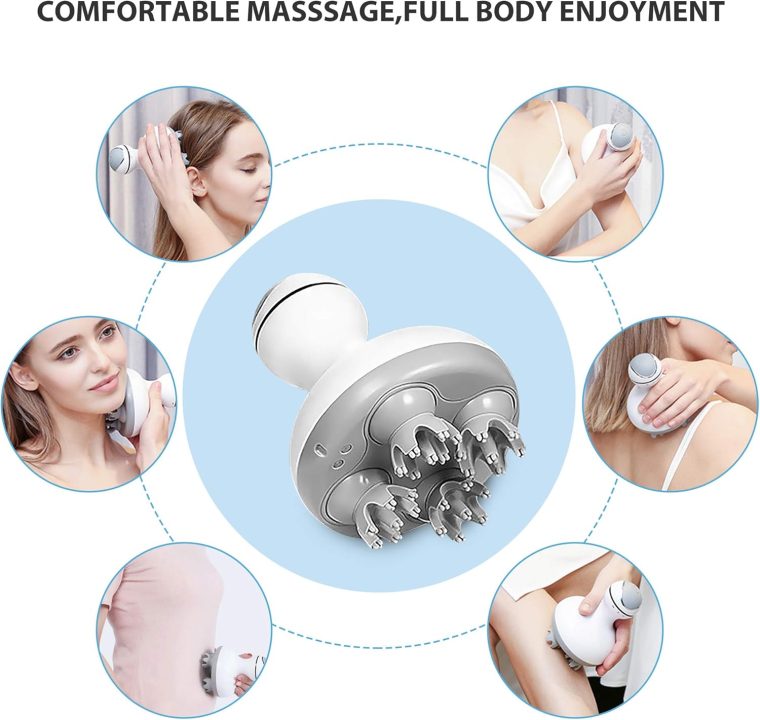 COMFIER Electric Cordless Hair Scalp Massager with Kneading 84 Massage Nodes, Handheld Portable Head Scratcher Massager for Hair Growth, Deep Clean and Stress Relax, Gifts for Men Dad - Image 6