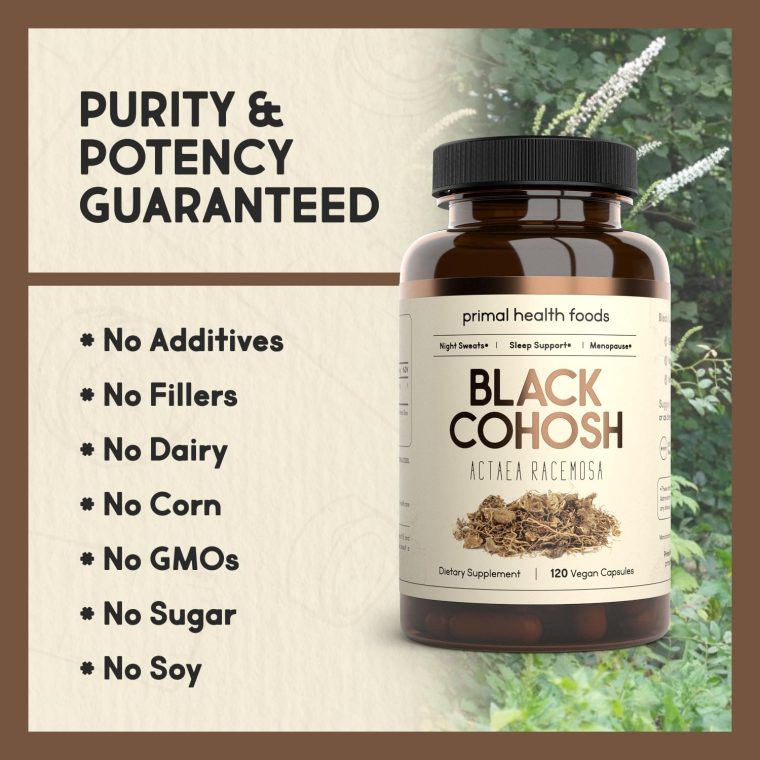Organic Black Cohosh 1000 mg 60 Servings | Menopause, Night Sweats and Sleep Support | Vegetarian, Organic, Non-GMO & Gluten Free - Image 3