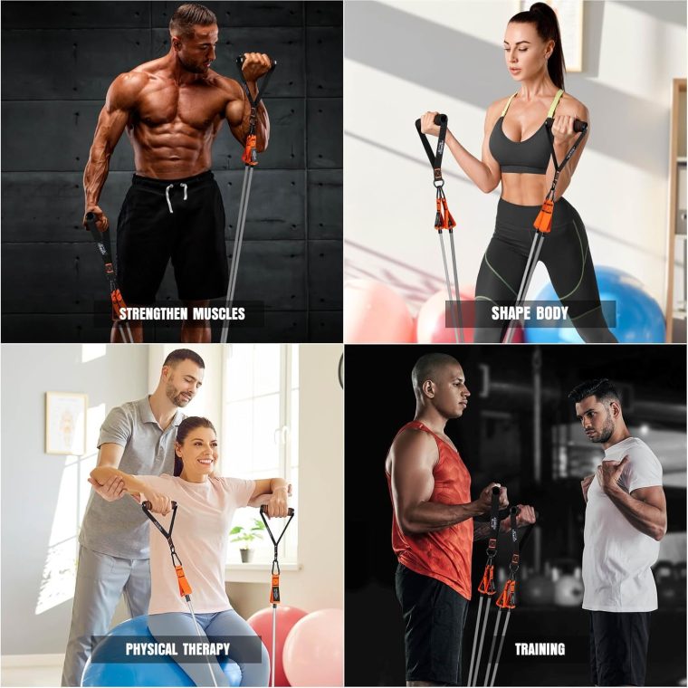 Resistance Bands with Handles - Heavy Duty Fitness Bands for Men & Women - Strength & Muscle Training, Yoga, Home Gym Equipment - Image 8