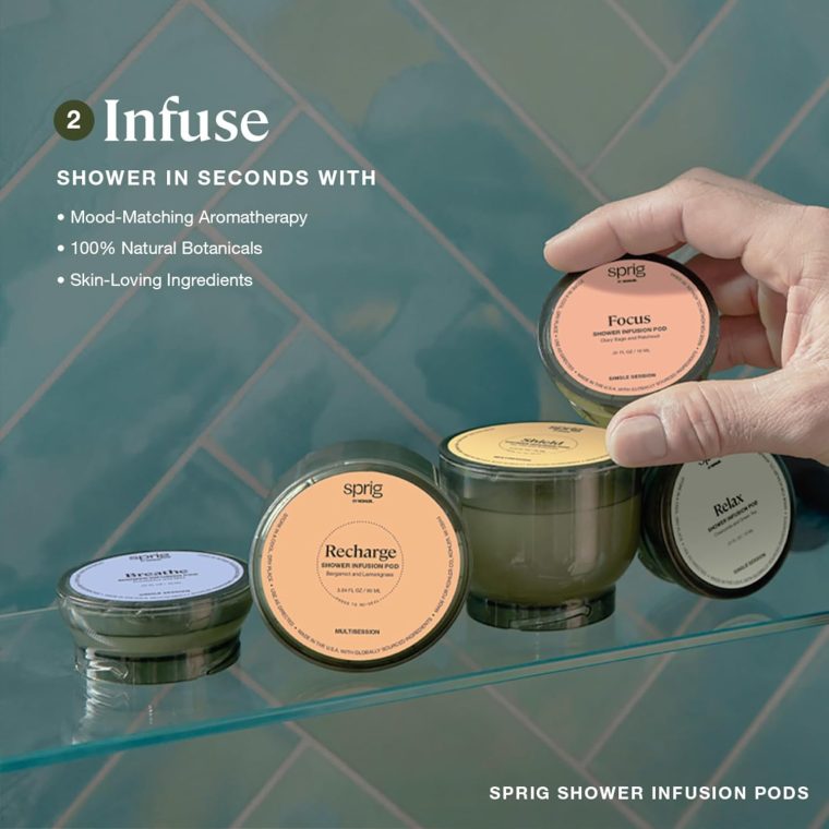 Sprig by Kohler Handshower Infusion Kit, Clean Aromatherapy Infused With Skin and Hair-Loving Ingredients, Matte Black - Image 5