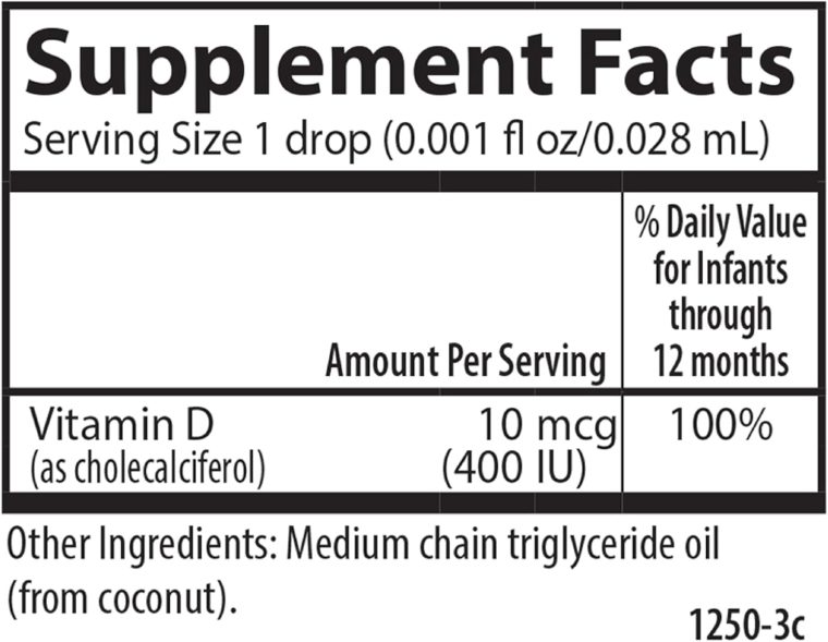 Carlson - Baby's Super Daily D3, Baby Vitamin D Drops, 400 IU (10 mcg) per Drop, 1-Year Supply, Vegetarian, Liquid Vitamin D Drops for Infants and Toddlers, Unflavored, 365 Drops - Image 9