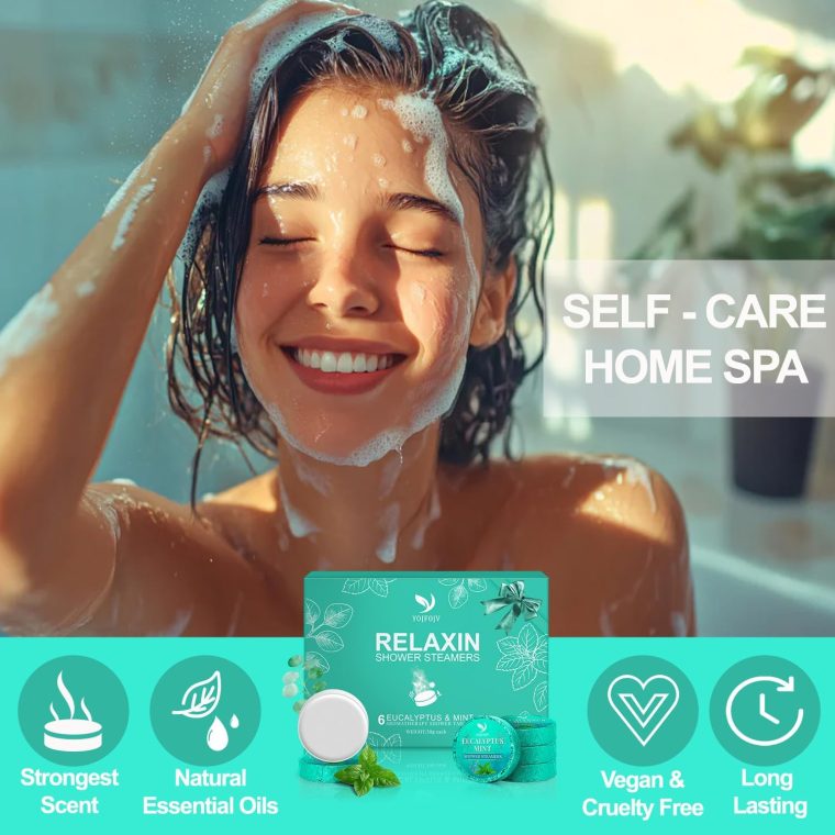 Shower Steamers Aromatherapy 6 Pack - Eucalyptus & Menthol Essential Oil for Breathe Easy, Birthday Gifts for Women Men, Organic Shower Bombs with Long Lasting Fragrance,Self Care Gifts for Mom Wife - Image 3