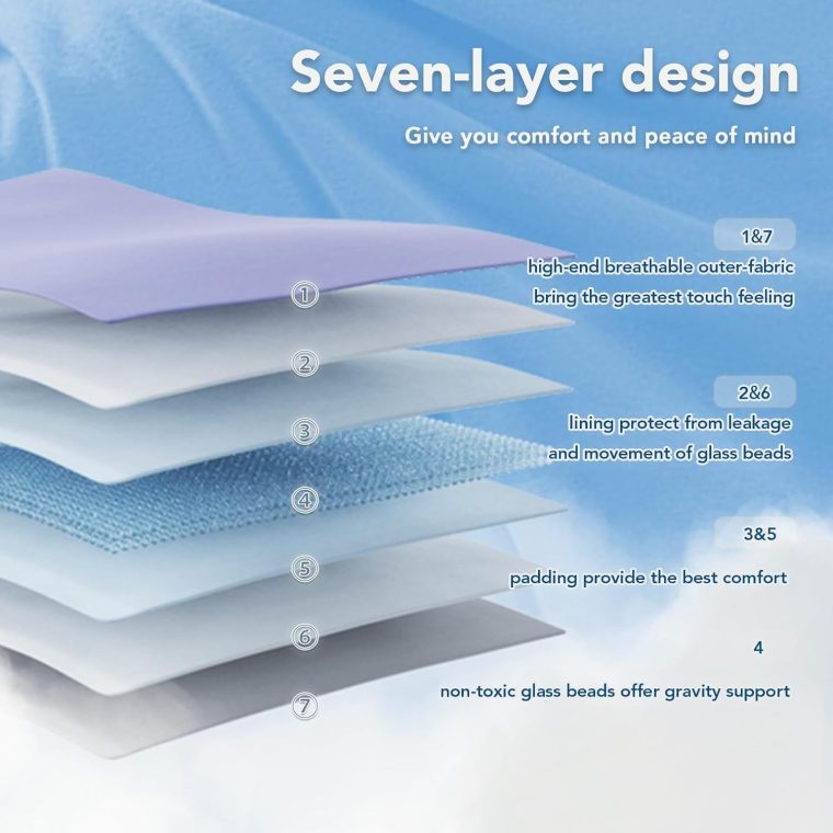Topcee Weighted Blanket for Adults (20 lbs, 60" x 80") Queen Size Soft Cooling Heavy Blanket Sleeping, Apply to 190-210 lbs Body, Thick Breathable Blanket with Glass Bead, Easy Care - Image 6