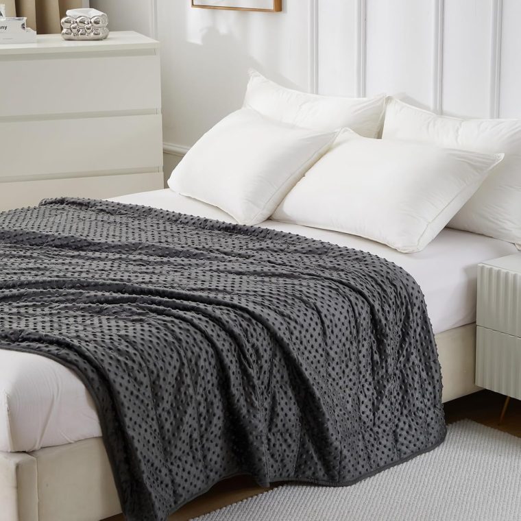 Weighted Blanket for Adults, Comfortable and Soft Throw Weighted Blanket with Premium Glass Beads for All Season 15 lbs 60"x80", Dark Grey - Image 6