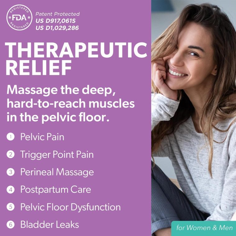 Intimate Rose Pelvic Wand, Pelvic Floor Muscle Trigger Point Massager, Perineal Massage Tool for Pelvic Physical Therapy & Pain Relief, BPA-Free, Latex-Free, Standard (Non-Vibration) - Image 2