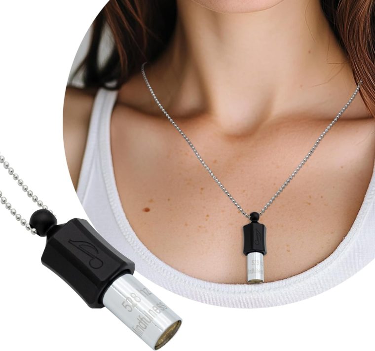 Stress Relief Gift for Men, WomenAnxiety Necklace 528 Hz Breathing Meditation Whistle Mindfulness Device for Stress Relief Calm Meditation Adjusting Breathing Anxiety Relief Necklace - Image 2