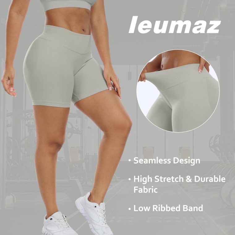 Amplify Womens Seamless Scrunch Shorts Workout Shorts Gym Shorts Contour Shorts 5" High Waisted Running Yoga Shorts - Image 2
