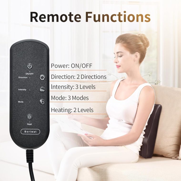 Back Massager Neck Massager with Heat, Shiatsu Massage Pillow for Pain Relief, Massagers for Neck and Back, Shoulder, Leg, Christmas Gifts for Men Women Mom Dad, Stress Relax at Home Office and Car - Image 5