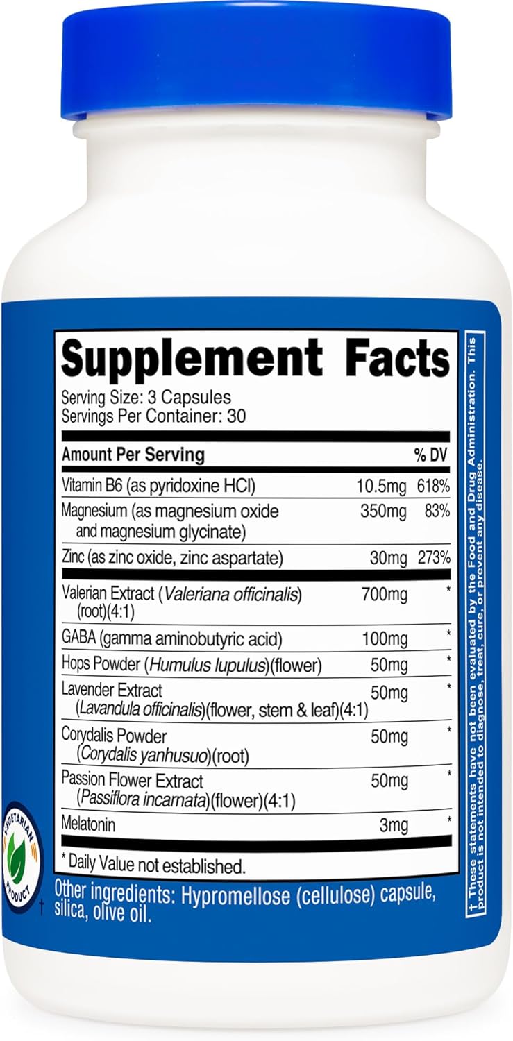 Nutricost Sleep Aid Complex 1330mg Serving (90 Capsules) - 30 Servings - Image 5
