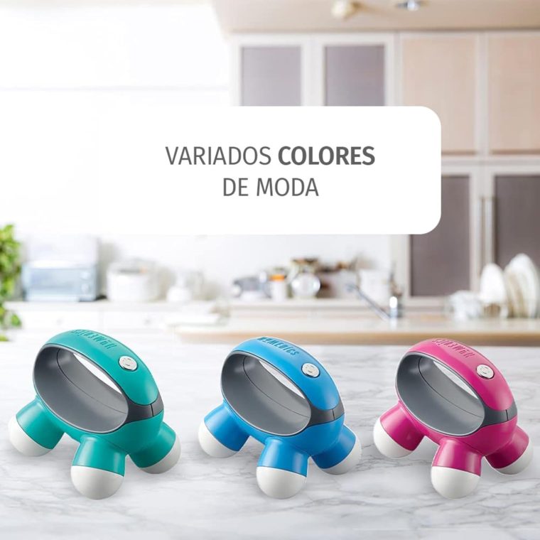 Homedics, Quatro Mini Hand-Held Massager with Hand Grip, Battery Operated Vibration Massage, 4 Massage Nodes, Powered by 2 AAA Batteries (Included), Assorted Colors - Image 5