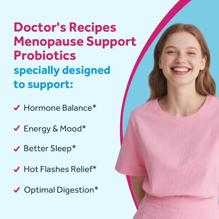 Doctor's Recipes Menopause Probiotic Supplements for Women, Black Cohosh for Menopause Hot Flashes, Probiotics, with Ashwagandha, Dong Quai, Supports Mood, Energy, Hormone Balance, 60 Capsules - Image 3